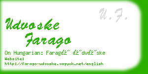 udvoske farago business card